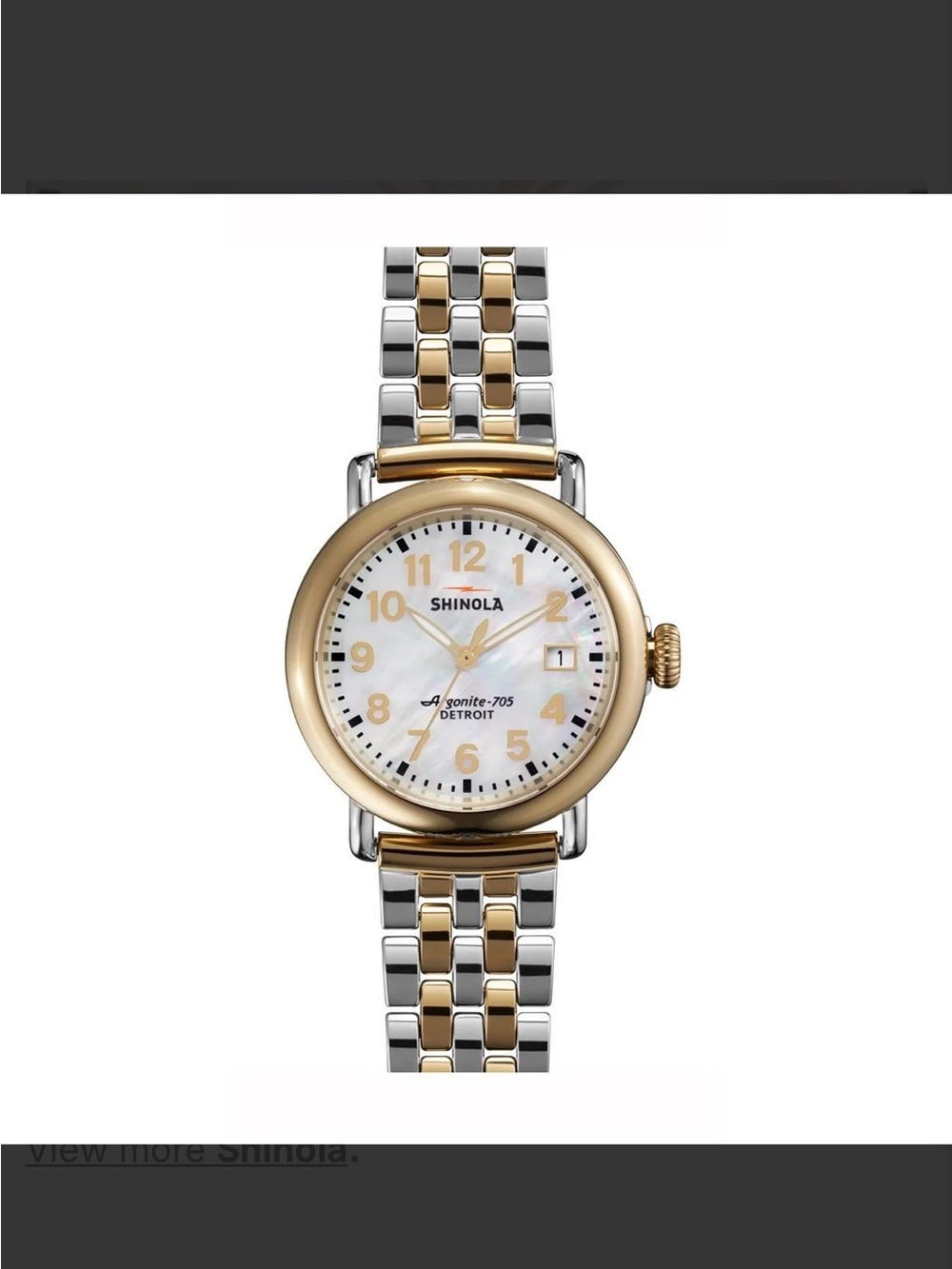 Shinola Two-Tone S0200037 The Runwell Gold and Steel Watch